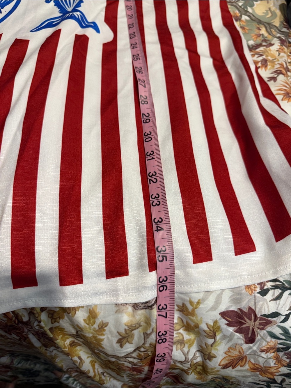 Striped Tank Dress with Blue Fish Motif - Picture 5 of 5